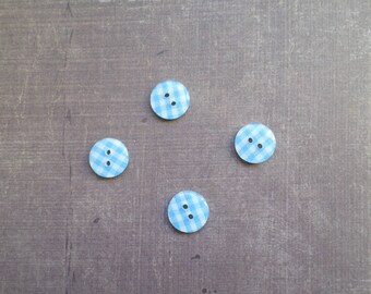 Plaid gingham Blue 1.3 cm 40 buttons