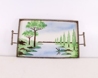 Vintage, Old, German Made Porcelain Serving Tray.