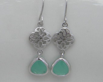 Mint Earrings, Small Drop Earrings, Small Dangle Earrings, Bridesmaid Gift, Gift For Her
