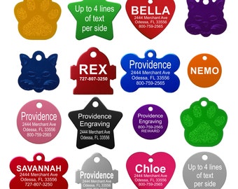Pet ID Tags - Up to 8 Lines of Custom Engraving