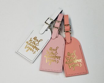 and so the adventure begins Luggage Tag Gifts - Traveler - Wedding - Birthday & More! Made in the USA