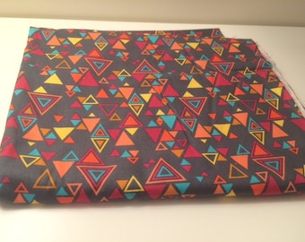 2 Yds OOP Rare Washi Triangles in Charcoal by Rashida Coleman Hale