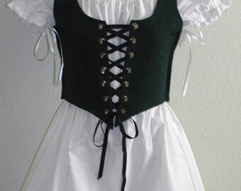 Girls Vest & Chemise Villager Wench Pirate Wedding, Theatrical, Costume