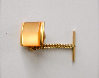 Ambre doré épingle à cravate, épingle à cravate Vintage, formelle porter, broche ambre cravate, cravate accessoire, mariage, Noël, épingle de cravate personnalisée, cadeau pour lui