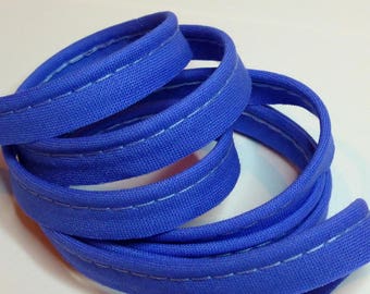 4 m of Greek blue cotton piping - snorkel blue 10mm