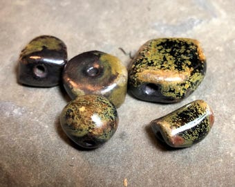 Handmade wood fired beads Handmade ceramic wood-fired beads Artisan Beads Plus