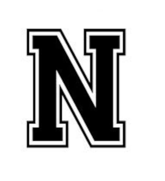 Letter N Varsity Lettering Vinyl Decal