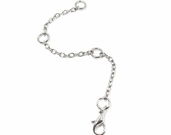 Necklace Extender, Adjustable, Removable Necklace Extender, Silver Necklace Extender, Chain Extender Clasp, Necklace Chain Extenders