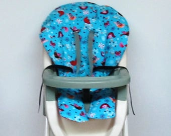Graco high chair cover for the double tray chair, kids custom pad, cushion, accessory, replacement chair cover, ship ready, paradise birds