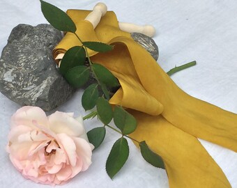 Plant-dyed silk ribbon 3m - Marigold