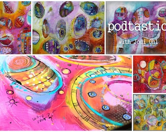 Pod-Tastic Online Workshop E-Course - Abstract Painting Class using Acrylic Paint by Jodi Ohl