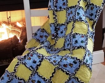 Bright Train Rag Quilt