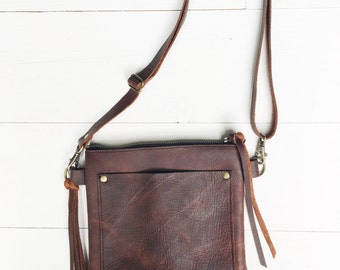 Brown leather crossbody bag, brown leather purse, crossbody purse, leather shoulder bag, everyday bag, leather purse