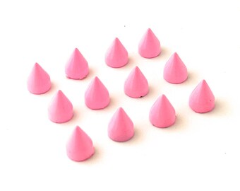 Pink Cone Studs / Metal Cone Studs / Conical Studs / Pink Studs / Craft Studs / 8mm Pink Studs / 8mm Cone Studs / SET of TWELVE