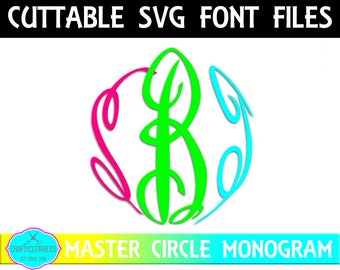Master Circle Monogram SVG, PNG Files Silhouette Cameo and Cricut Files
