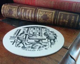 Artisan Letterpress Coaster -IMPRIMERIE XVIe - Set of Six