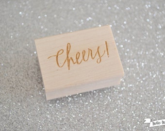 New Cheers Calligraphy Rubber Stamp