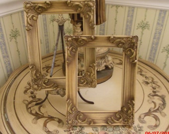 Vintage Pair French Provincial Carved Ornate Picture Frames