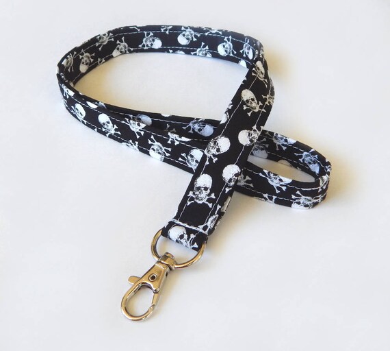 Skull Lanyard / Skulls / Keychain / Punk / Key Lanyard / Black