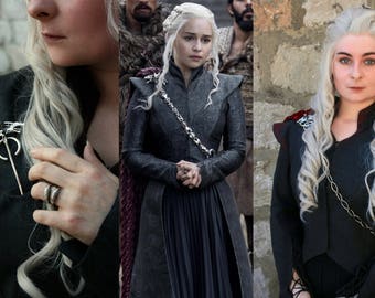 Daenerys Targaryen Season 7 Three Headed Dragon Pin & Chain Only Game of Thrones Cosplay
