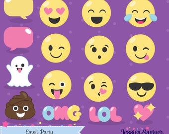 INSTANT DOWNLOAD - Emoji Clipart and Vectors