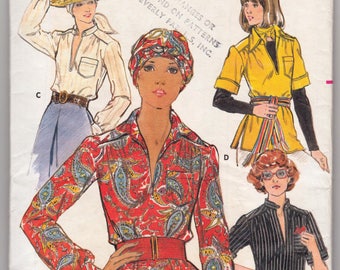 Vintage Sewing Pattern 1970's Blouse Butterick 4616 32 1/2" Bust- Free Pattern Grading E-book Included
