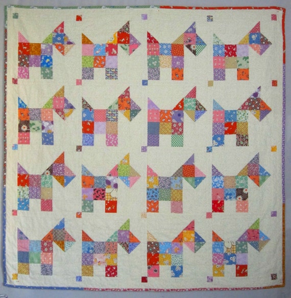 SCOTTIES Vintage Quilt Pattern from Quilts by Elena