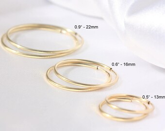 Thin GOLD hoops - High quality gold hoops, 14k gold filled hoops, Gold hoops, Simple Hoop Earrings, tiny gold hoops