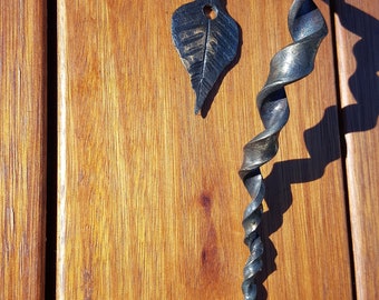 Hand forged door handle (spiral) 21 cm