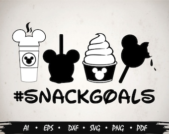 Disney Snack Goals ALL snacks now included SVG PNG Cut FIle