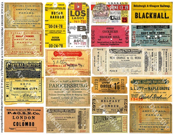 train ticket stubs digital sheet railroad ticket