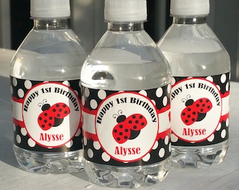 Personalized Ladybug Water Labels Printable - Little Red Lady Collection