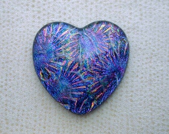 Lg 39x40mm Multi Layered Fused Dichroic Glass Cabochons - Starry Gold-Copper/Purple Special Color - A84
