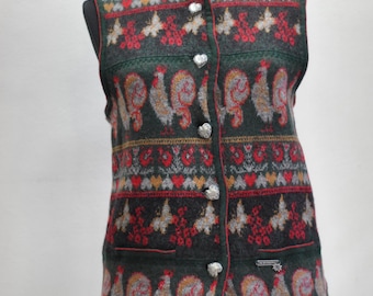 Vintage WOMEN'S WOOL VEST ,traditional charming folk wool vest............(107)