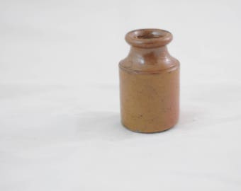 Antique Stoneware Inkwell Ink Bottle Ink Well Salt Glazed? #3