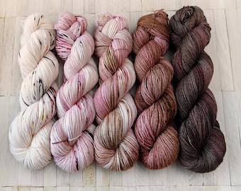Hand Dyed Sock Yarn Superwash Merino - Yarntoyou - SOCK/PURE MERINO - Rose Collection