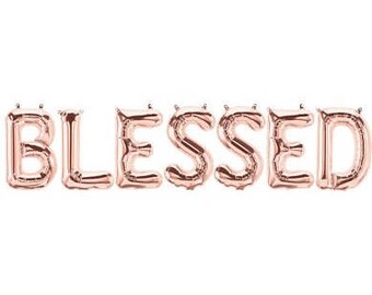 Sale BLESSED BALLOONS Balloon Banner Garland Rose Gold Gold Silver Thanksgiving Friendsgiving Give Thanks Decorations Fall Harvest #Blessed