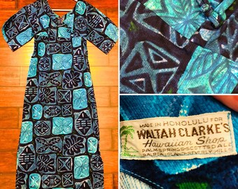 Tiki time, barkcloth vintage made Hawaii by Waltah Clarke’s of Honolulu. Just in time for tiki oasis, tiki caliente, and tiki kon.