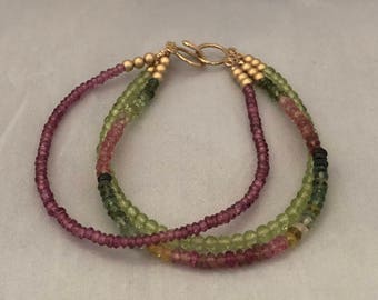 Tourmaline, Peridot Bracelet