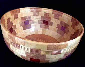 Segmented wood bowl | Etsy