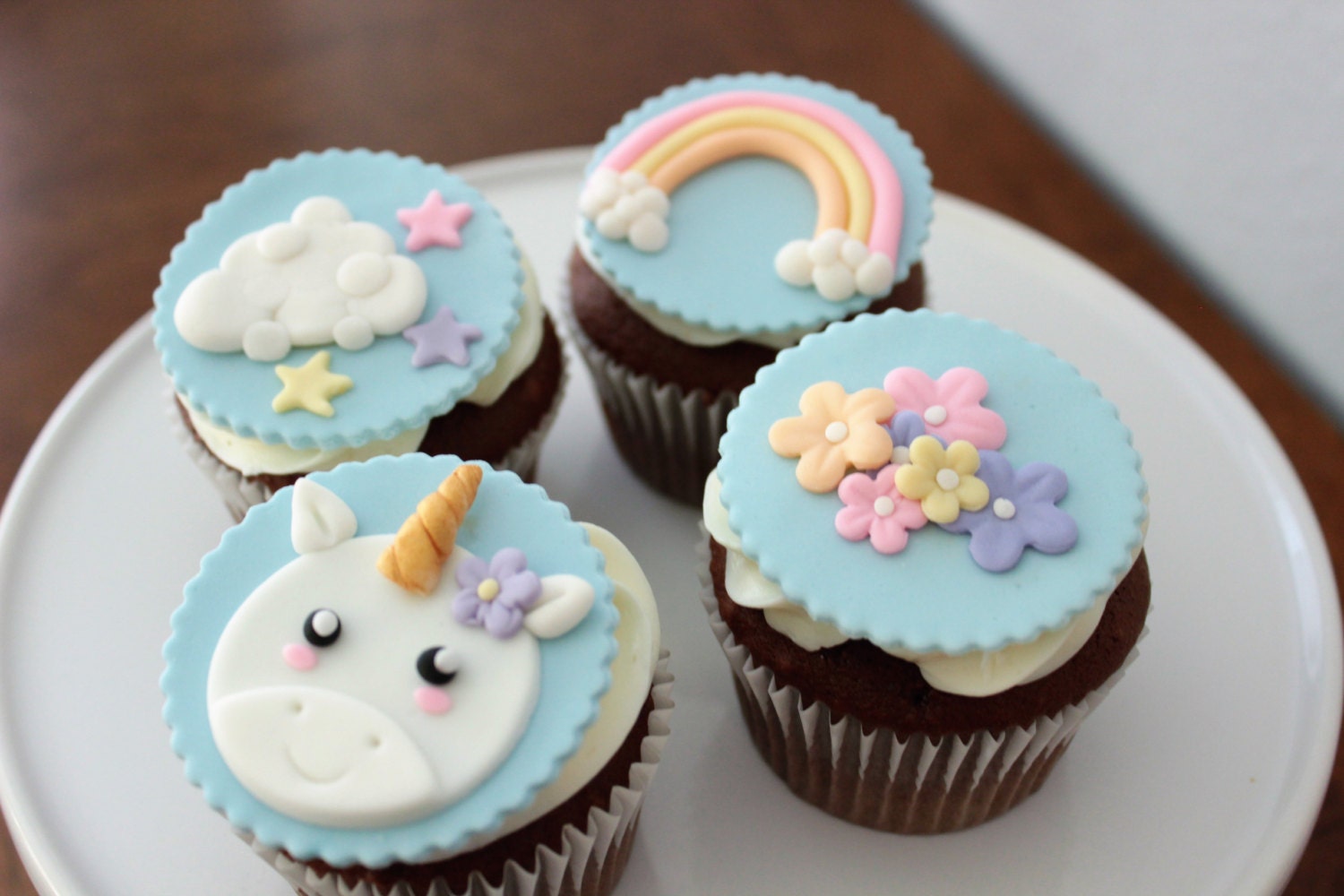 12 edible unicorn fondant cupcake toppers unicorn birthday