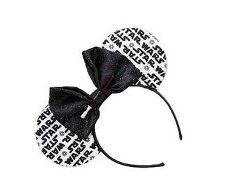 White Star Wars Mouse Ears - CHOOSE YOUR BOW