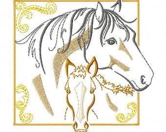 MARE & FOAL - Machine Embroidery Design - horse