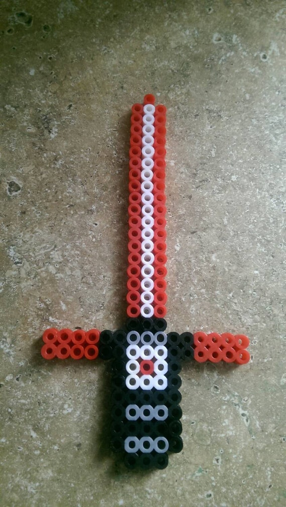 Kylo Ren 8-bit Perler lightsaber