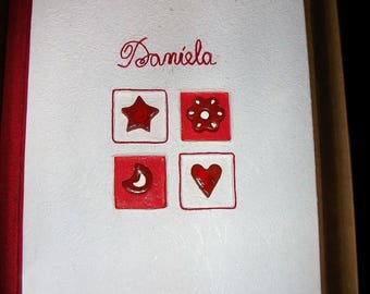 Photo album for Valentine's Day - decoration in felt, thread and paper