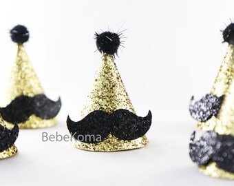 Mustache birthday hat, Men's birthday hat, Adult party hat, Adult birthday hat,Boys party hat,Boys birthday hat, Mini party hat, party favor