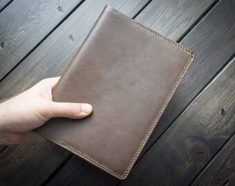 A5 Notebook Cover, Leather, Fits Hobonichi Cousin, Leuchtturm, Personalized - Driftwood