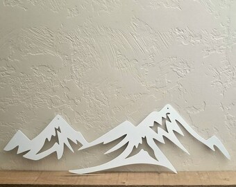 Ski Decor Mountain Metal Wall Art, Rustic Cabin Decor, Vacation Home Decor, Lake House Metal Wall Decor, Mountains Are Calling Metal Sign