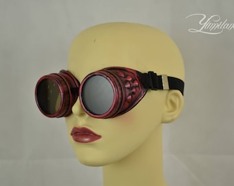 Red Steampunk Goggles | Cosplay goggles | Steampunk | Cosplay