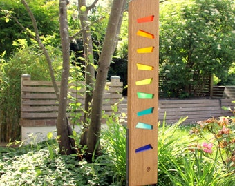 gardensculpture of wood and glass